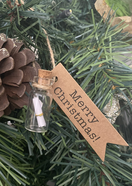 Tiny Telegram Christmas Message in a Bottle