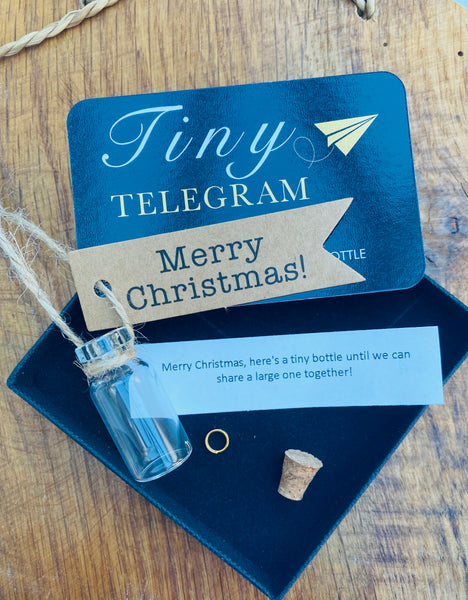Tiny Telegram Christmas Message in a Bottle